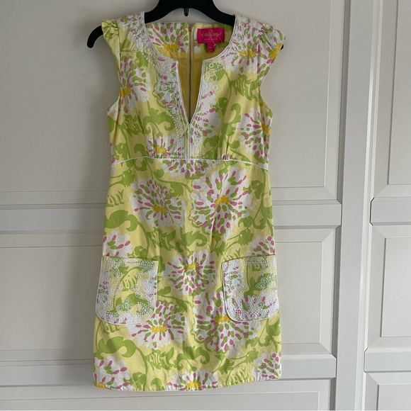 Lilly Pulitzer Jubilee Shift Dress Cap Sleeve Embroidered 30518 - Picture 1 of 7